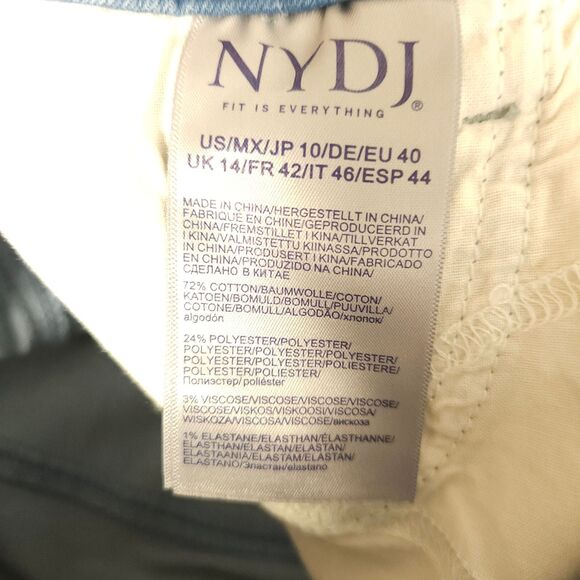NWT NYDJ Womens 10 31x21 Marilyn Straight Leg Crop Blue Jeans Not Your Daughters - Picture 5 of 8